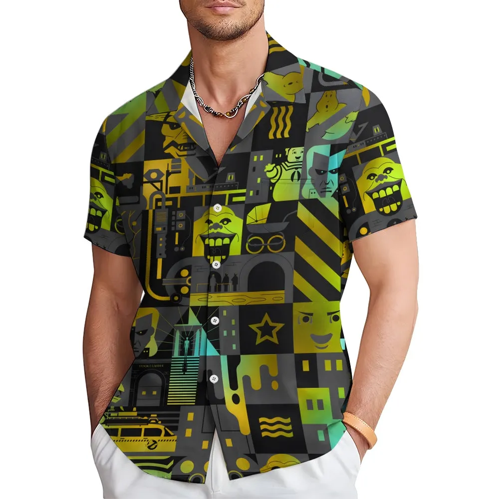 Men's Cartoon Casual Short Sleeve Shirt 2405001493