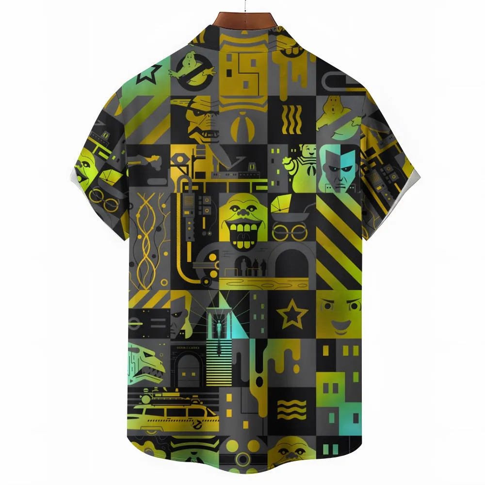 Men's Cartoon Casual Short Sleeve Shirt 2405001493
