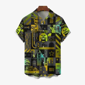 Men's Cartoon Casual Short Sleeve Shirt 2405001493