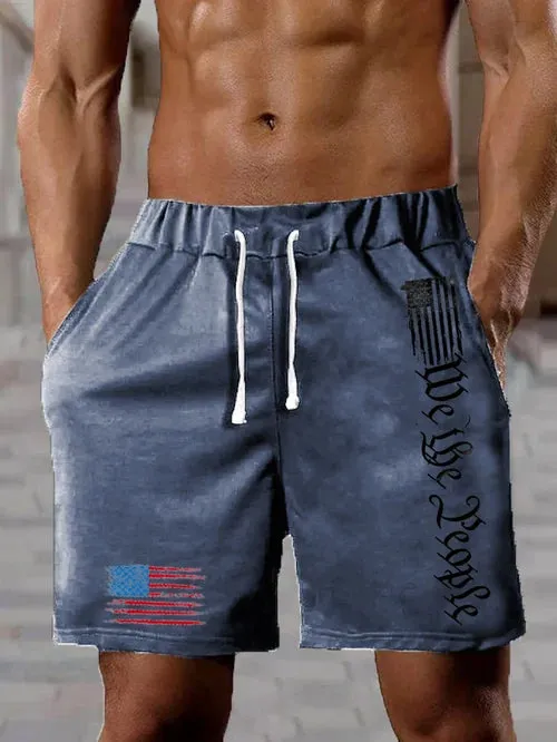 Men's Flag Independence Day Casual Shorts