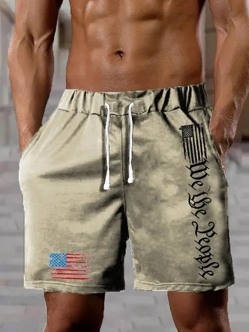 Men's Flag Independence Day Casual Shorts