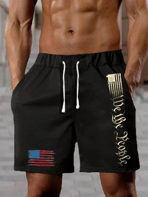 Men's Flag Independence Day Casual Shorts