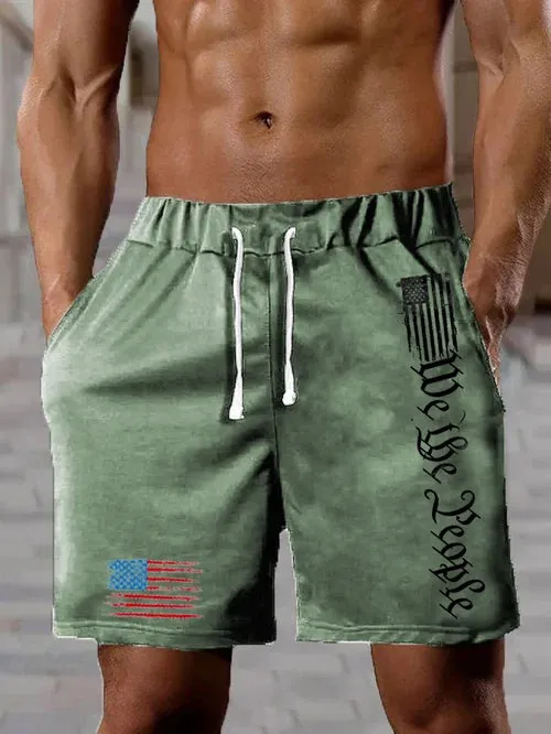 Men's Flag Independence Day Casual Shorts