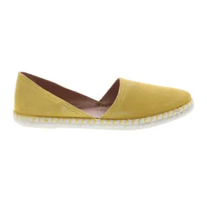 Miz Mooz Cherie Womens Yellow Suede Slip On Espadrille Flats Shoes