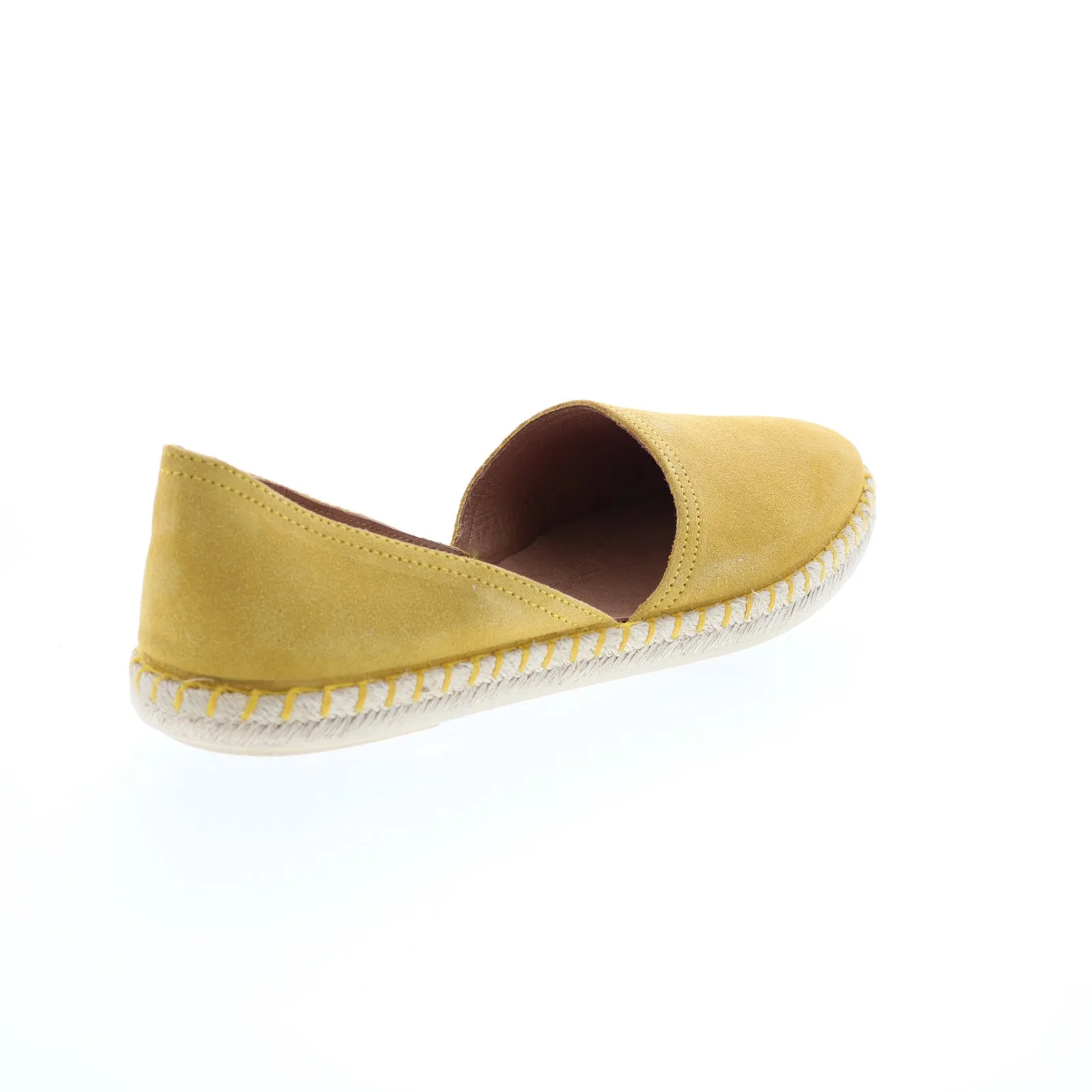 Miz Mooz Cherie Womens Yellow Suede Slip On Espadrille Flats Shoes
