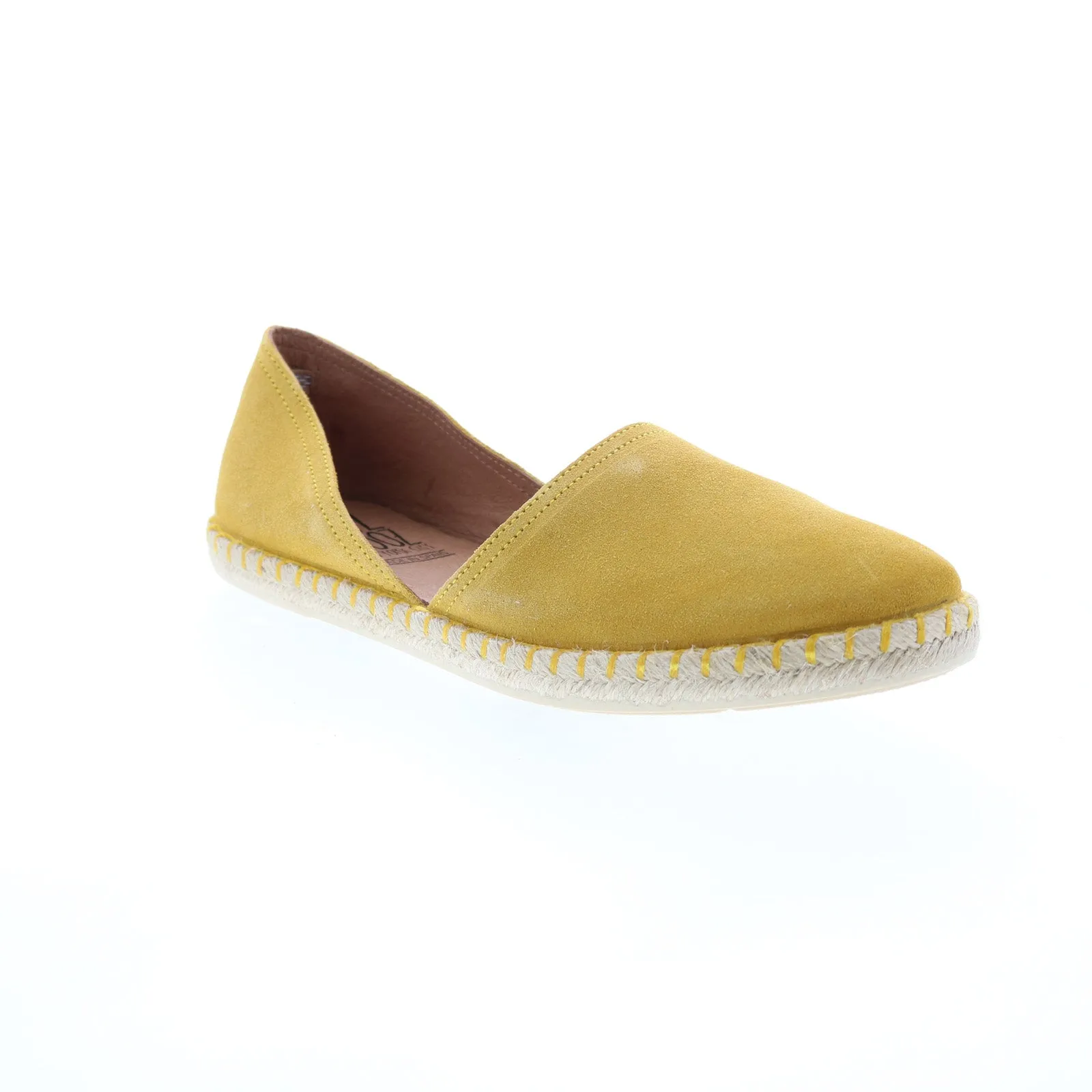 Miz Mooz Cherie Womens Yellow Suede Slip On Espadrille Flats Shoes