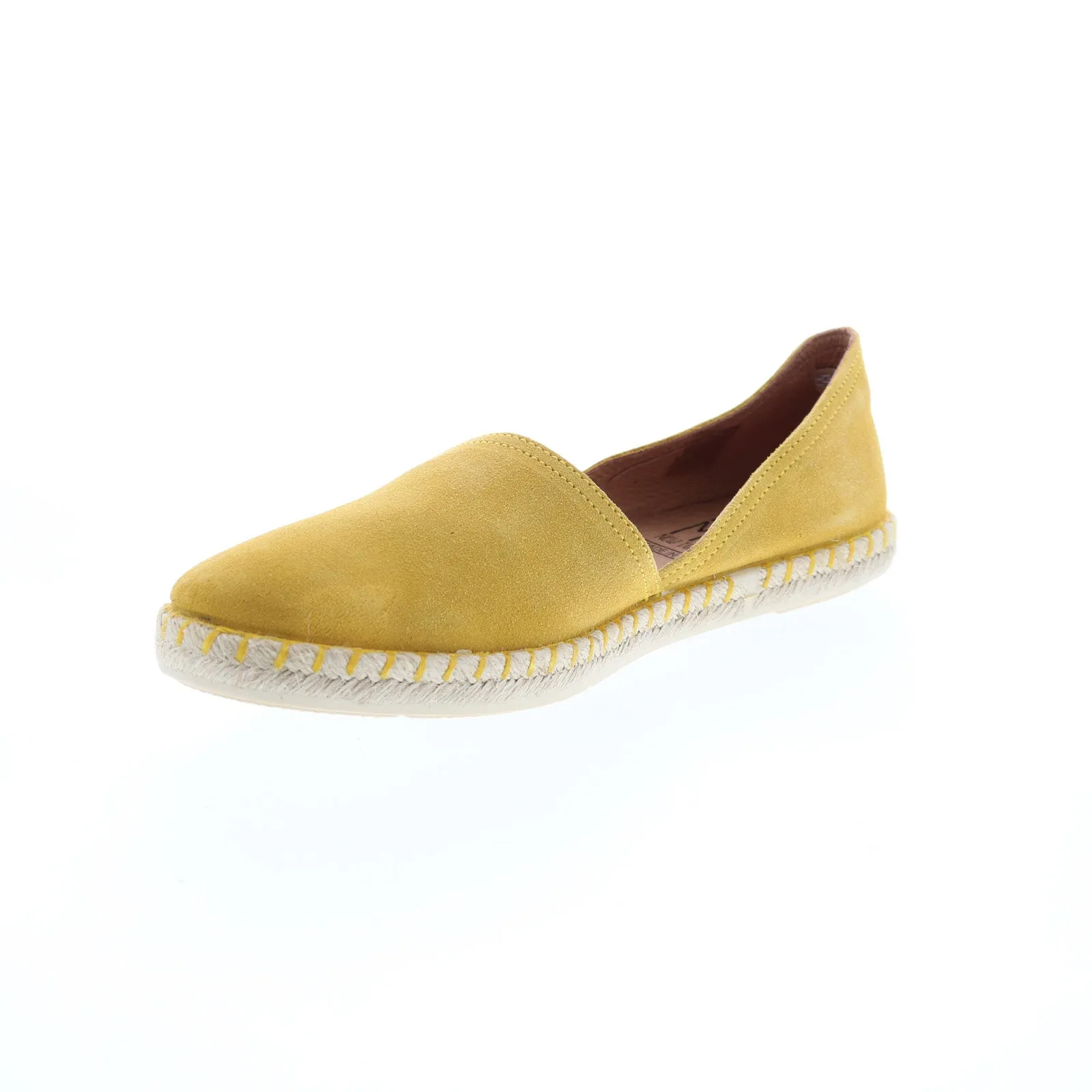 Miz Mooz Cherie Womens Yellow Suede Slip On Espadrille Flats Shoes