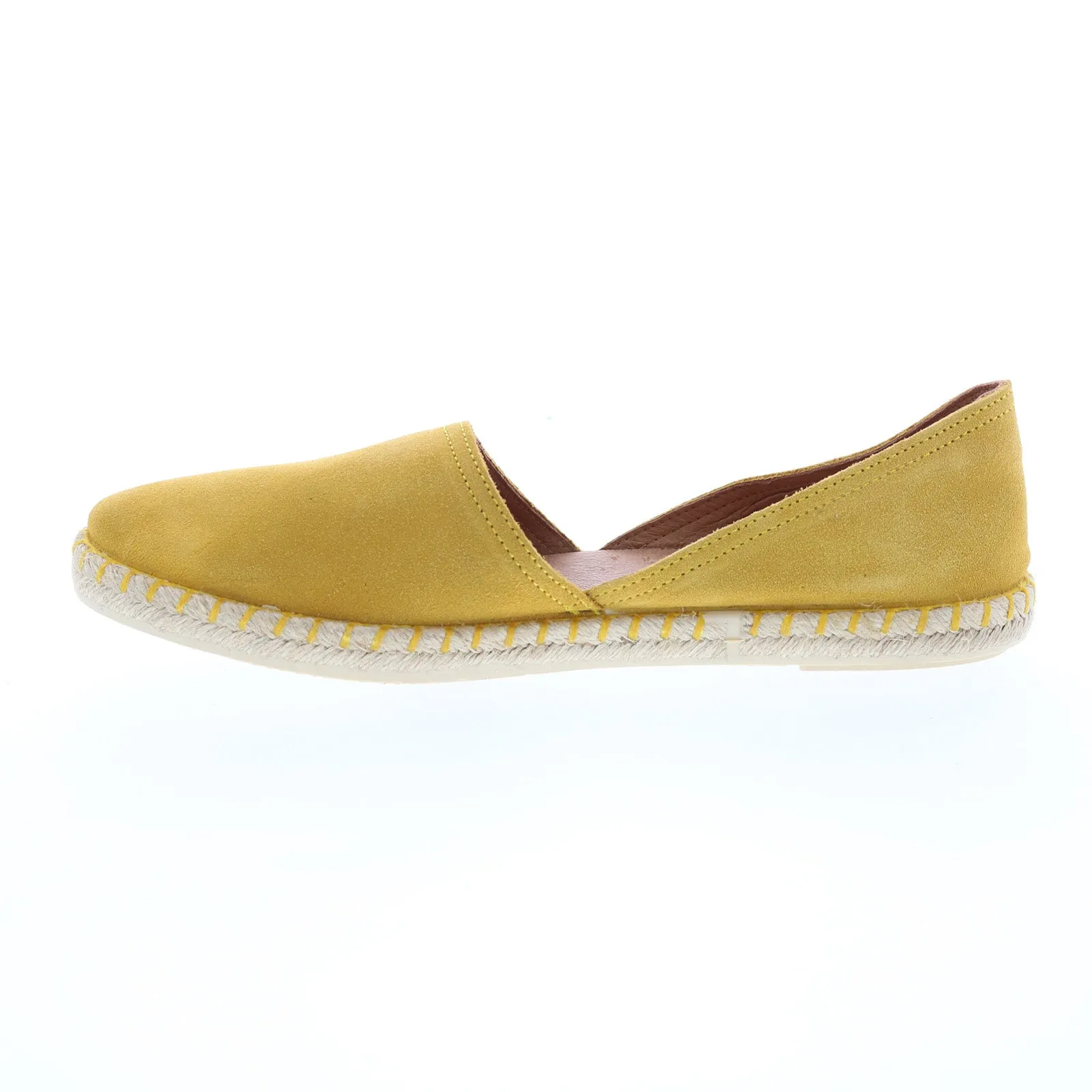 Miz Mooz Cherie Womens Yellow Suede Slip On Espadrille Flats Shoes
