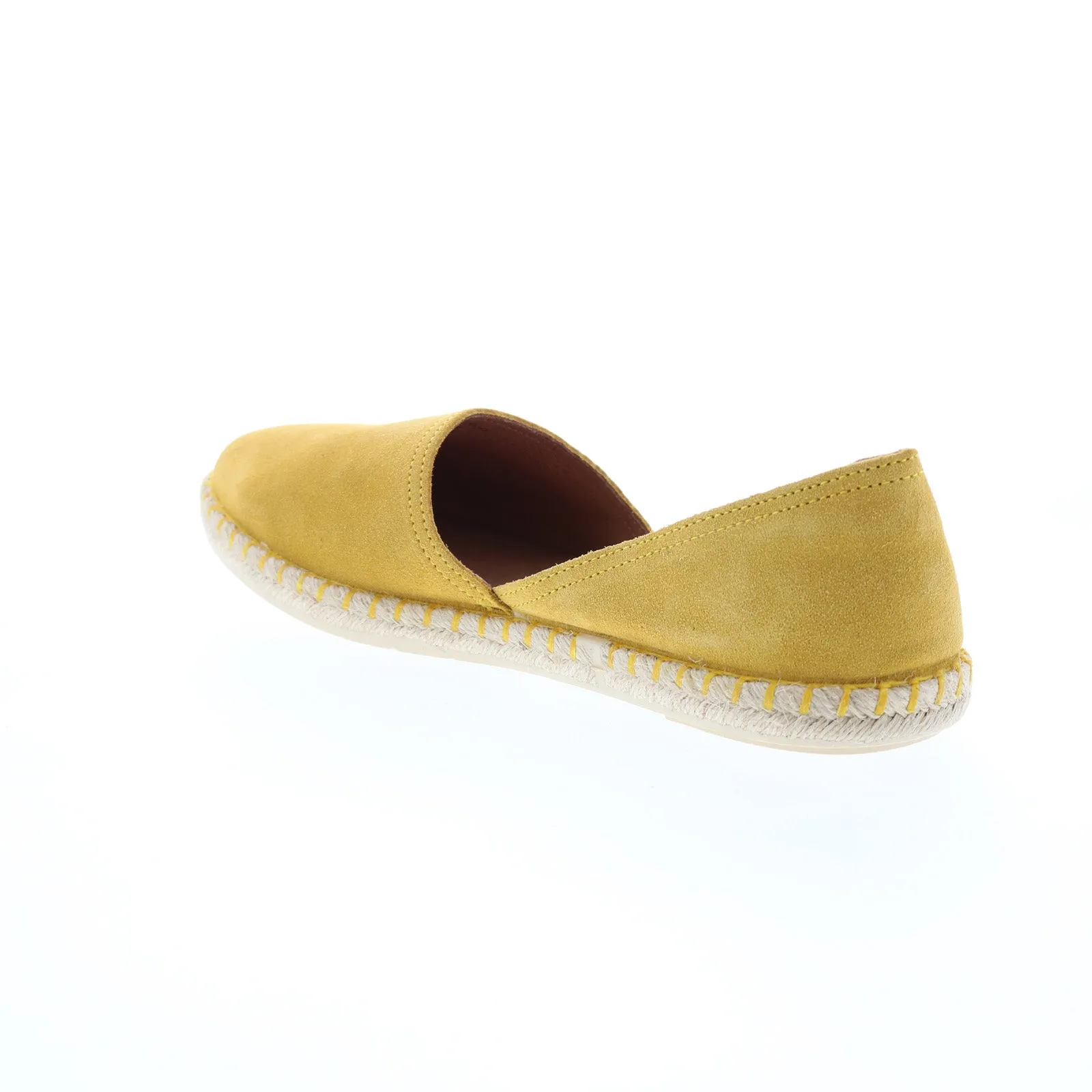 Miz Mooz Cherie Womens Yellow Suede Slip On Espadrille Flats Shoes