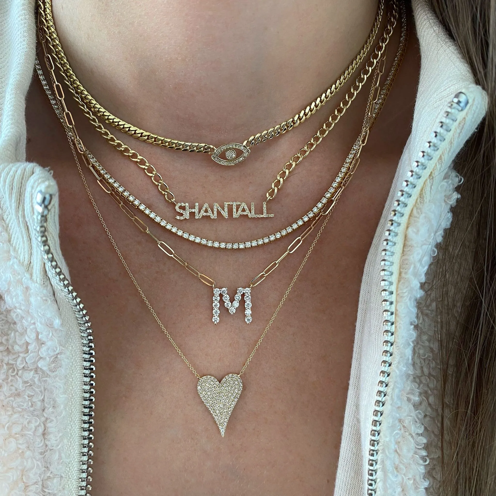 Modern Diamond Heart Necklace