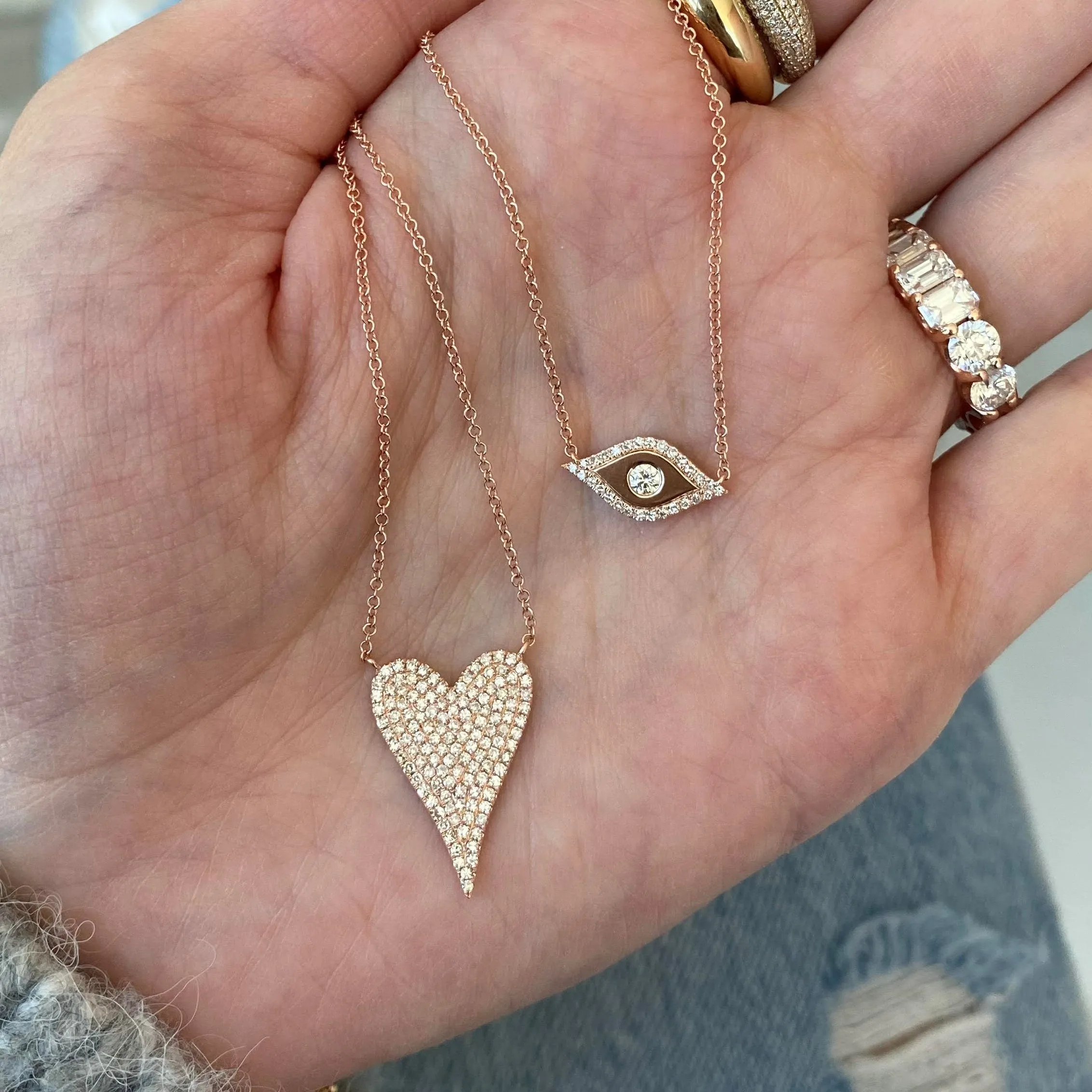 Modern Diamond Heart Necklace