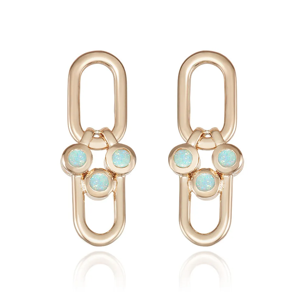 Modern Link Opal earrings