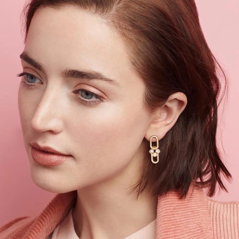 Modern Link Opal earrings