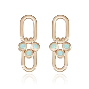 Modern Link Opal earrings