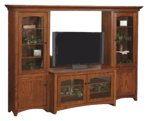 Modern Mission - Amish Modern Shaker 4 Piece Entertainment Center