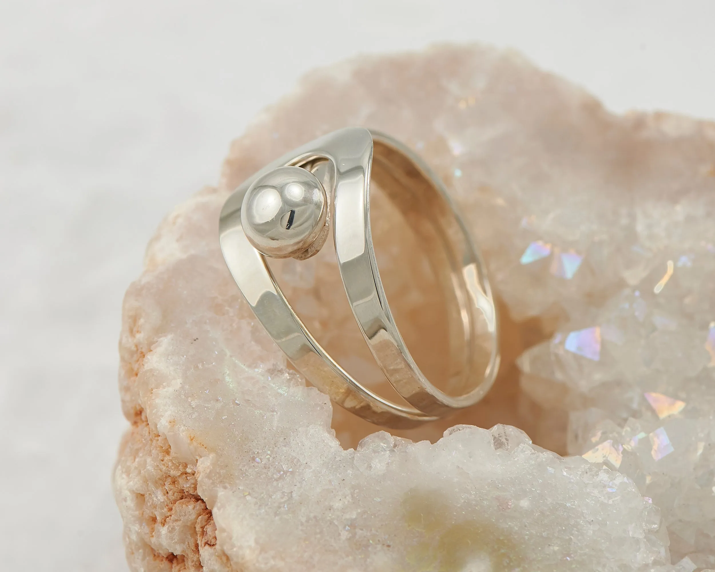 Modern Silver Wrap Ring