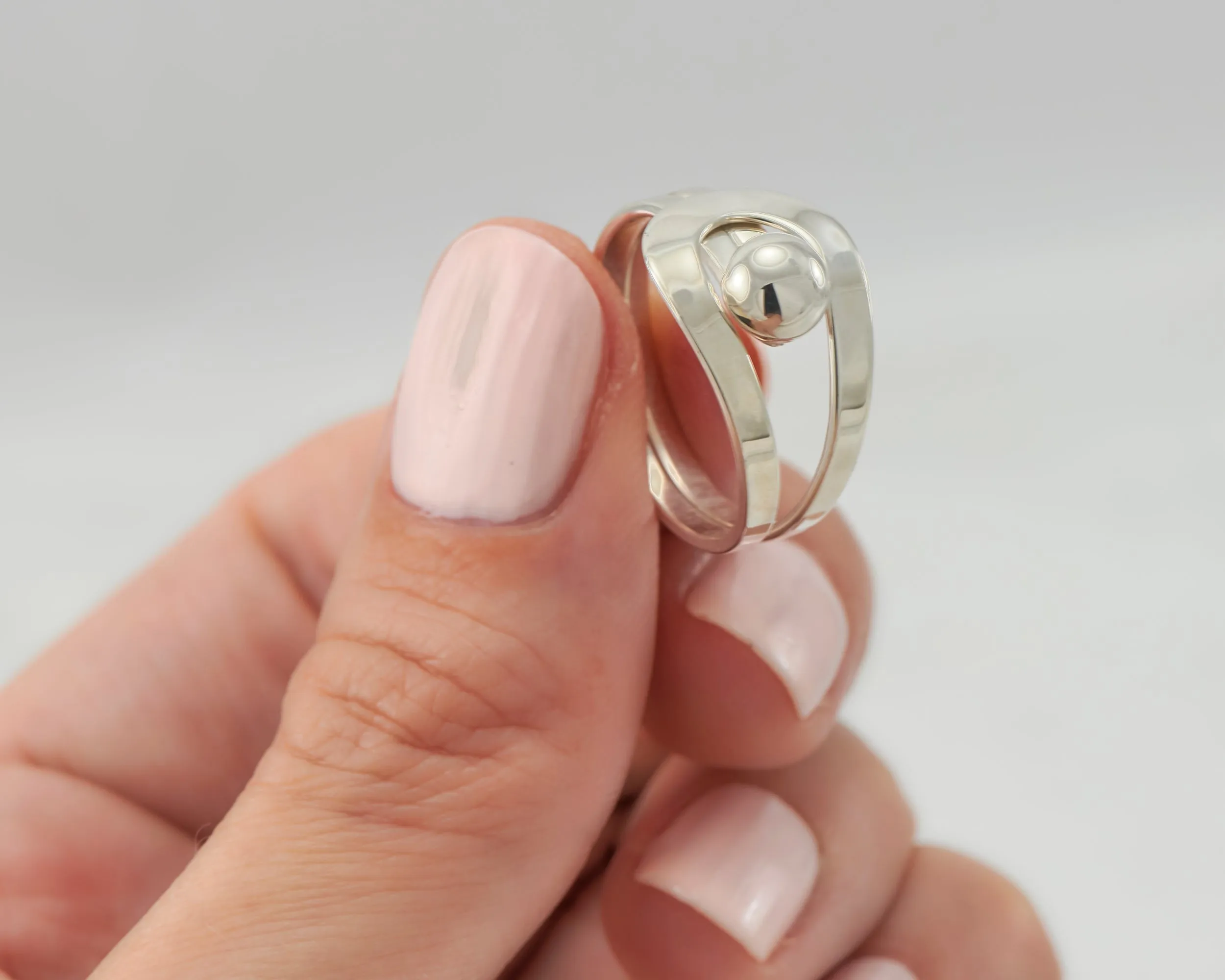 Modern Silver Wrap Ring