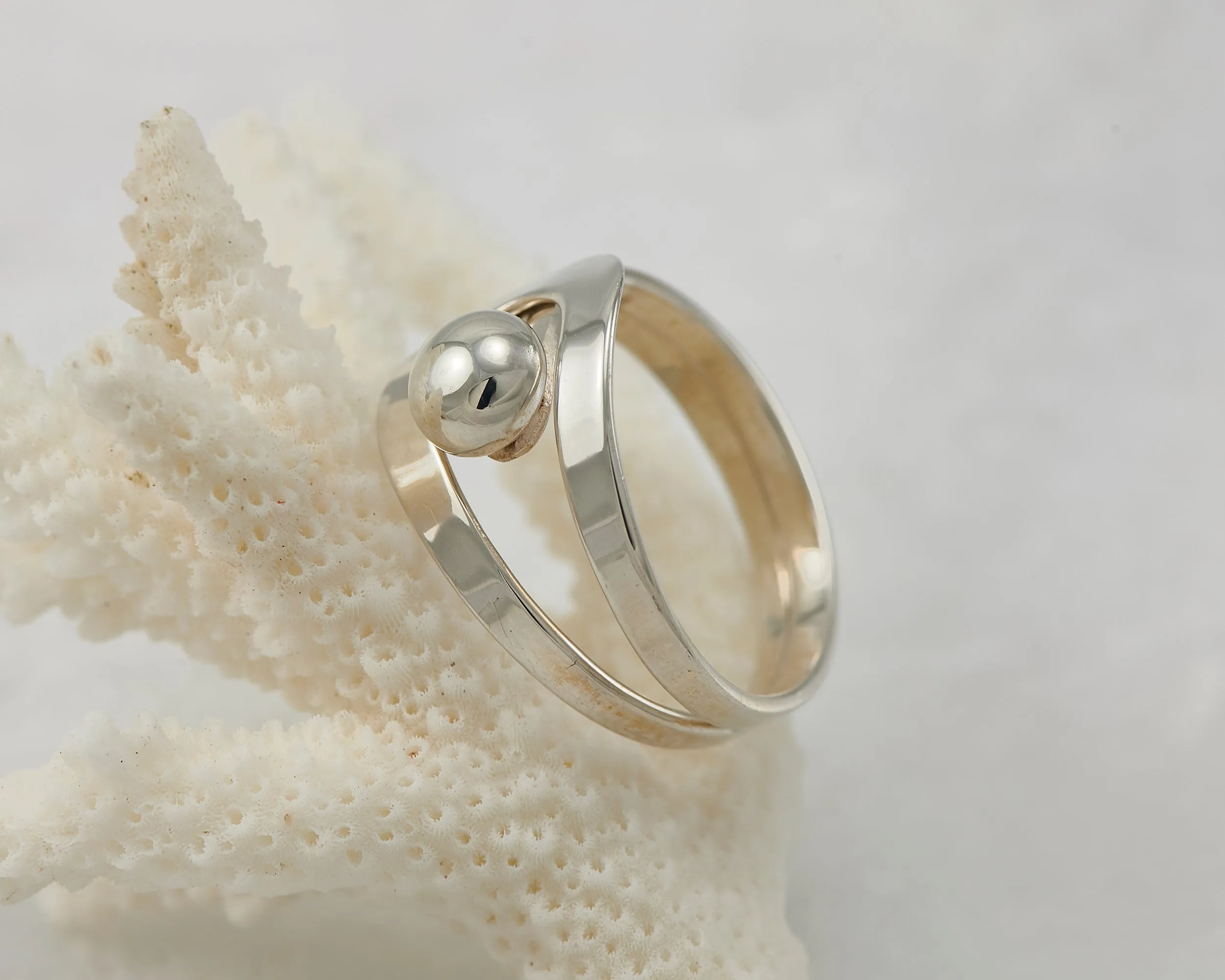 Modern Silver Wrap Ring