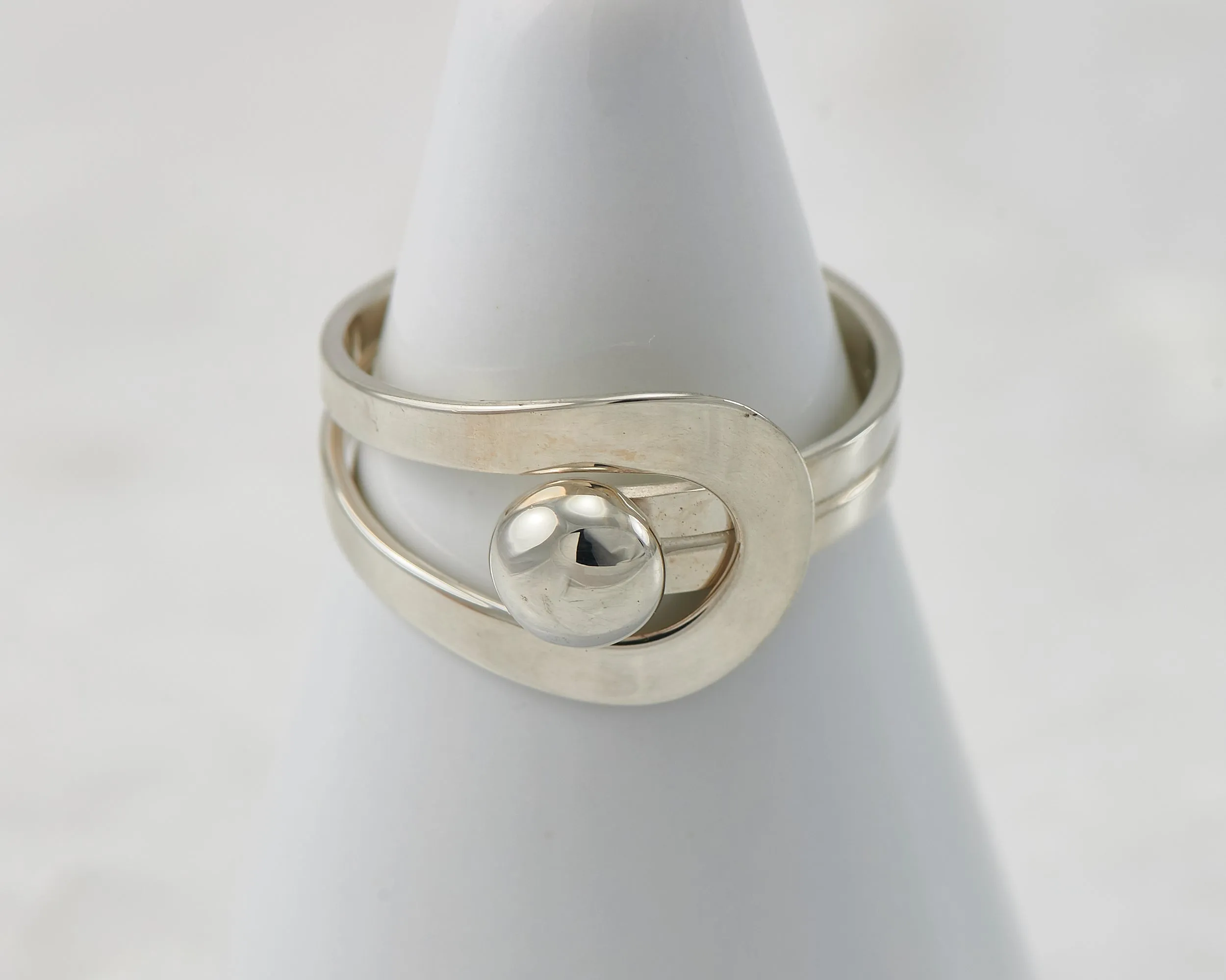Modern Silver Wrap Ring