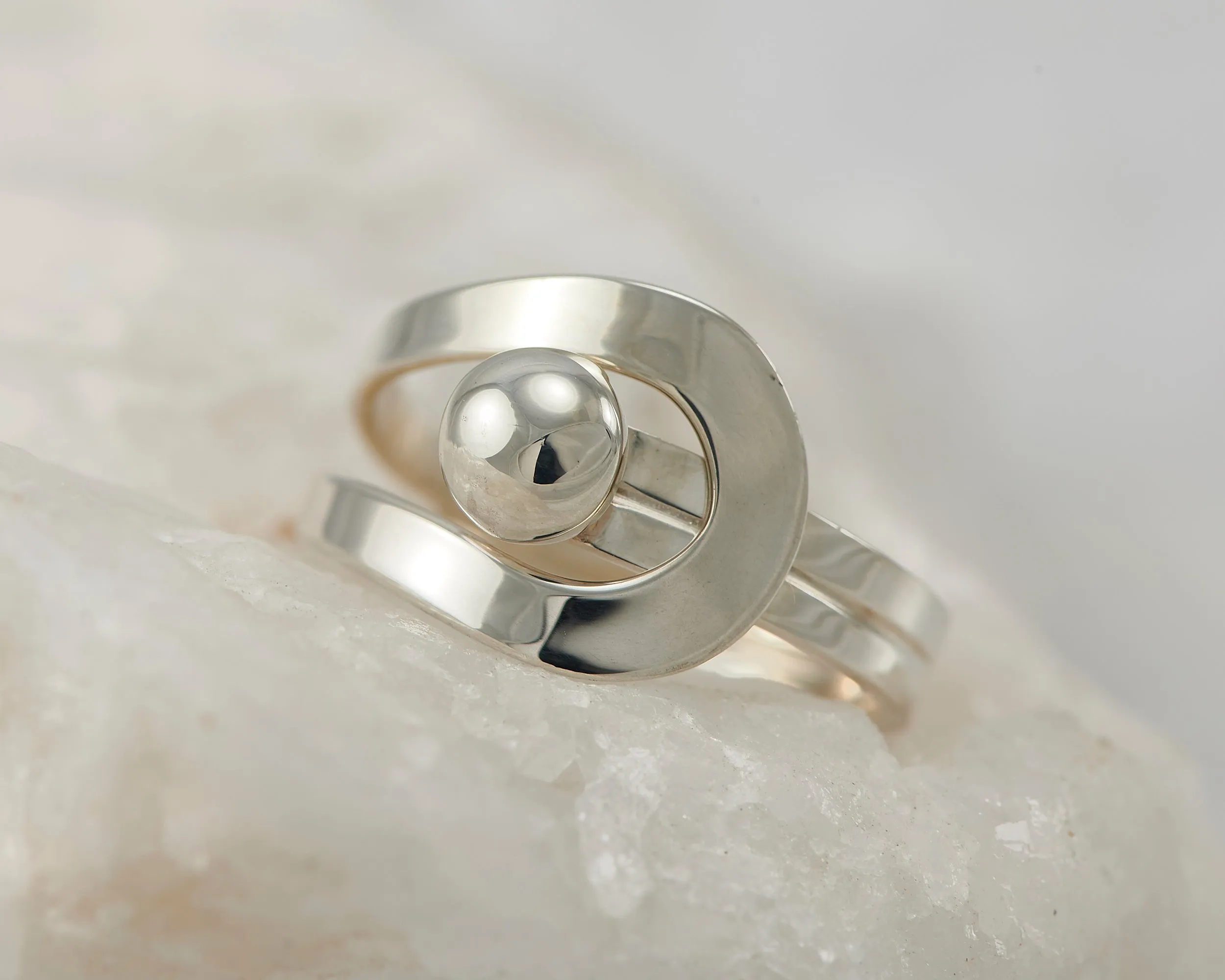 Modern Silver Wrap Ring