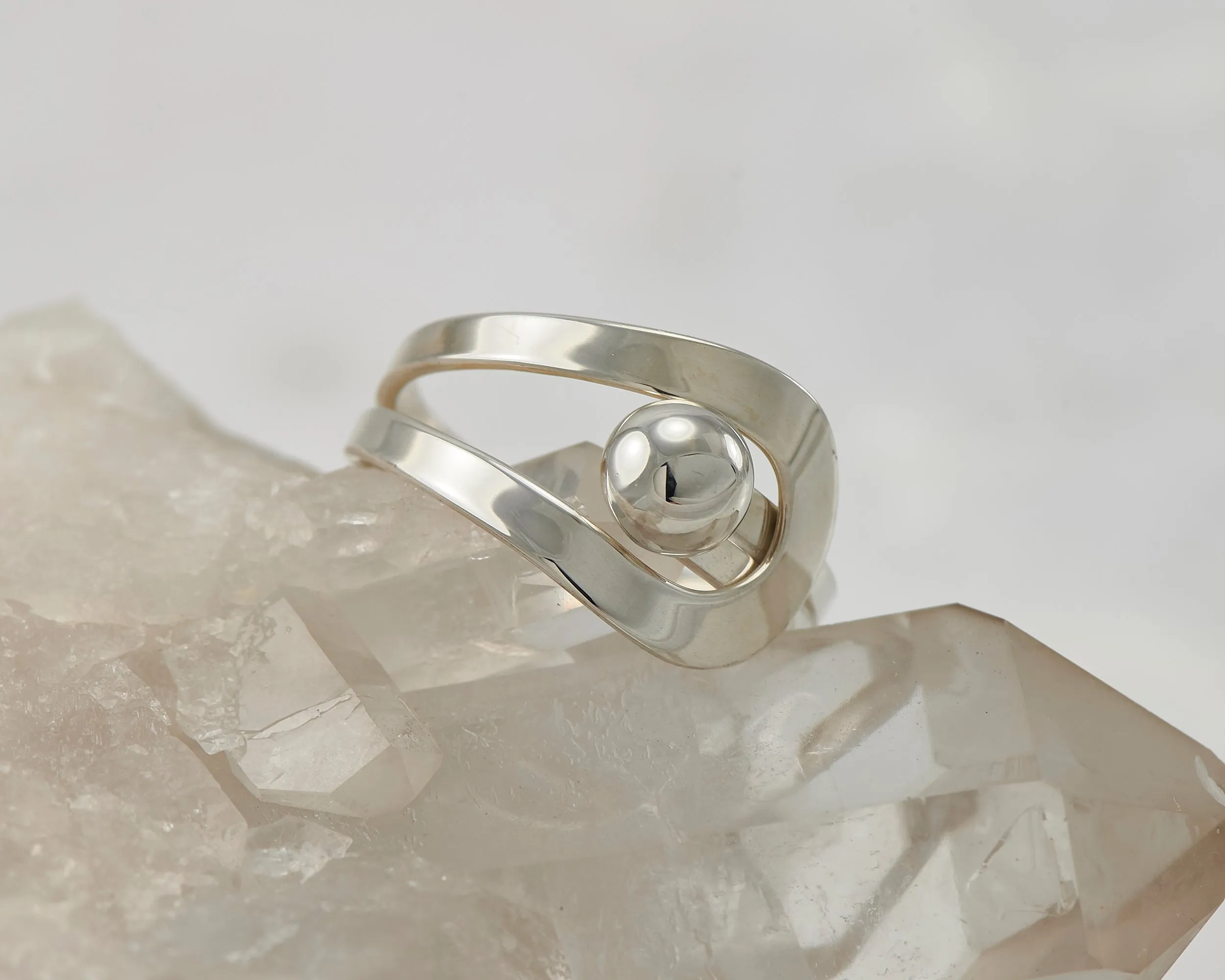 Modern Silver Wrap Ring