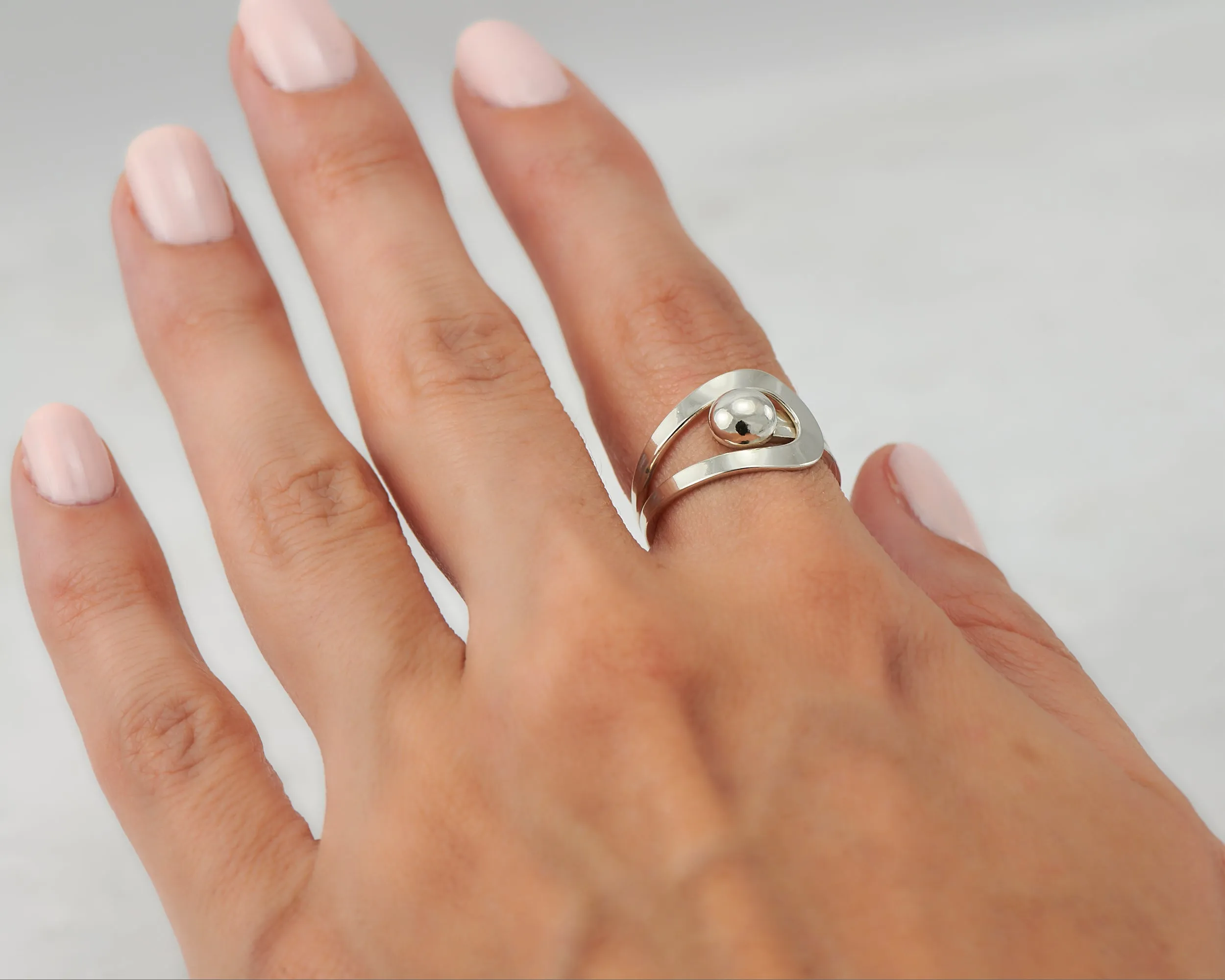 Modern Silver Wrap Ring