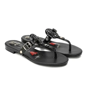 Moonraker Black Leather Sandal
