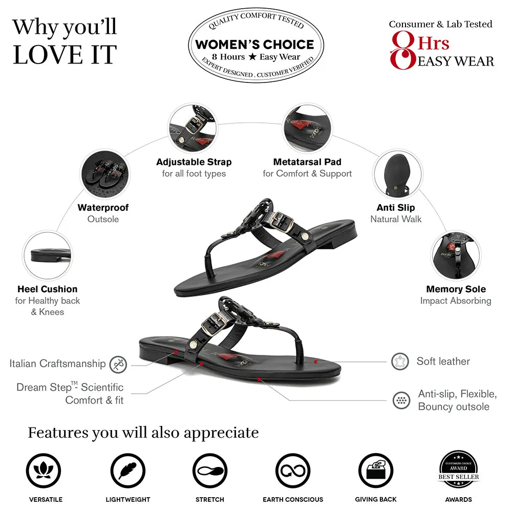 Moonraker Black Leather Sandal