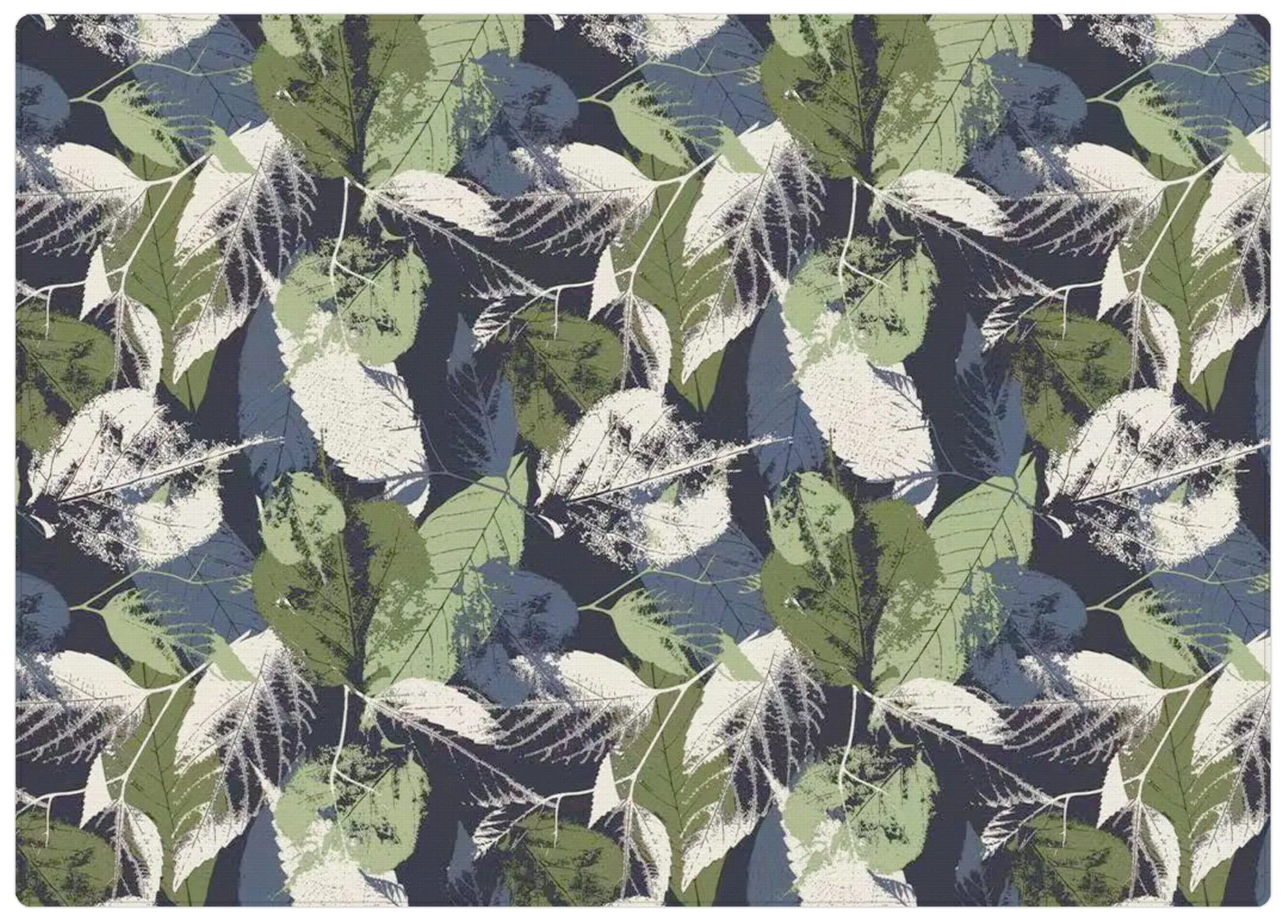 Navy Leaves Play Mat FINAL SALE