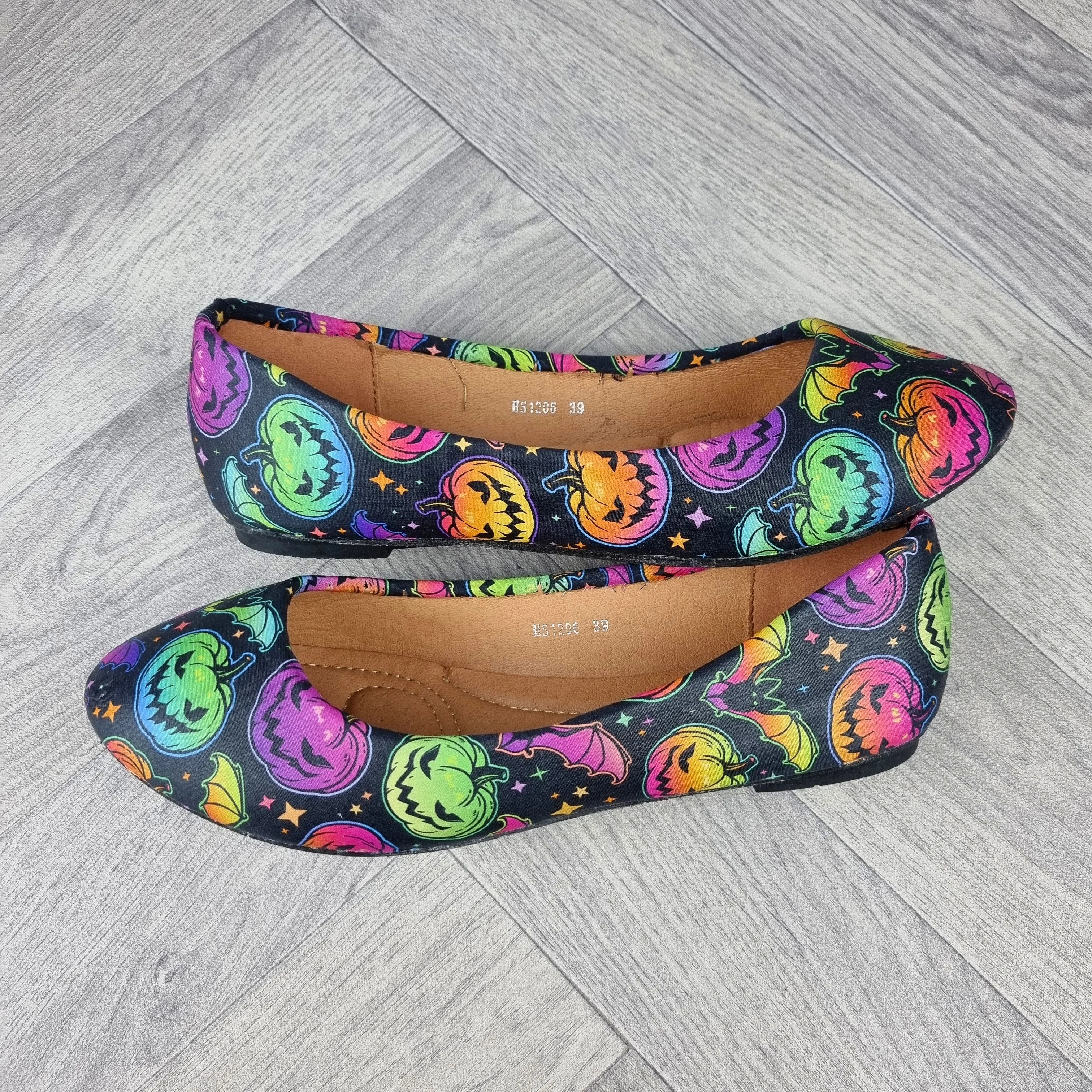 Neon Halloween women dolly pumps