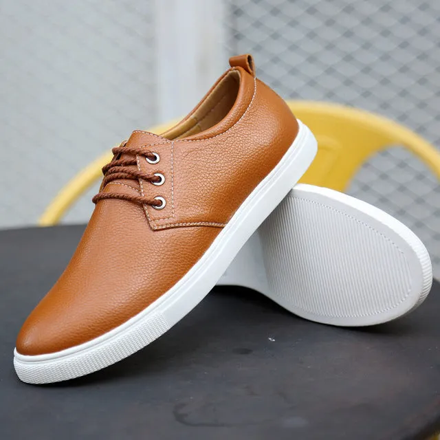 New Men Casual Shoes Lace Up Oxford Shoes For Men Flats PU Leather Fashion Men shoes Big Size