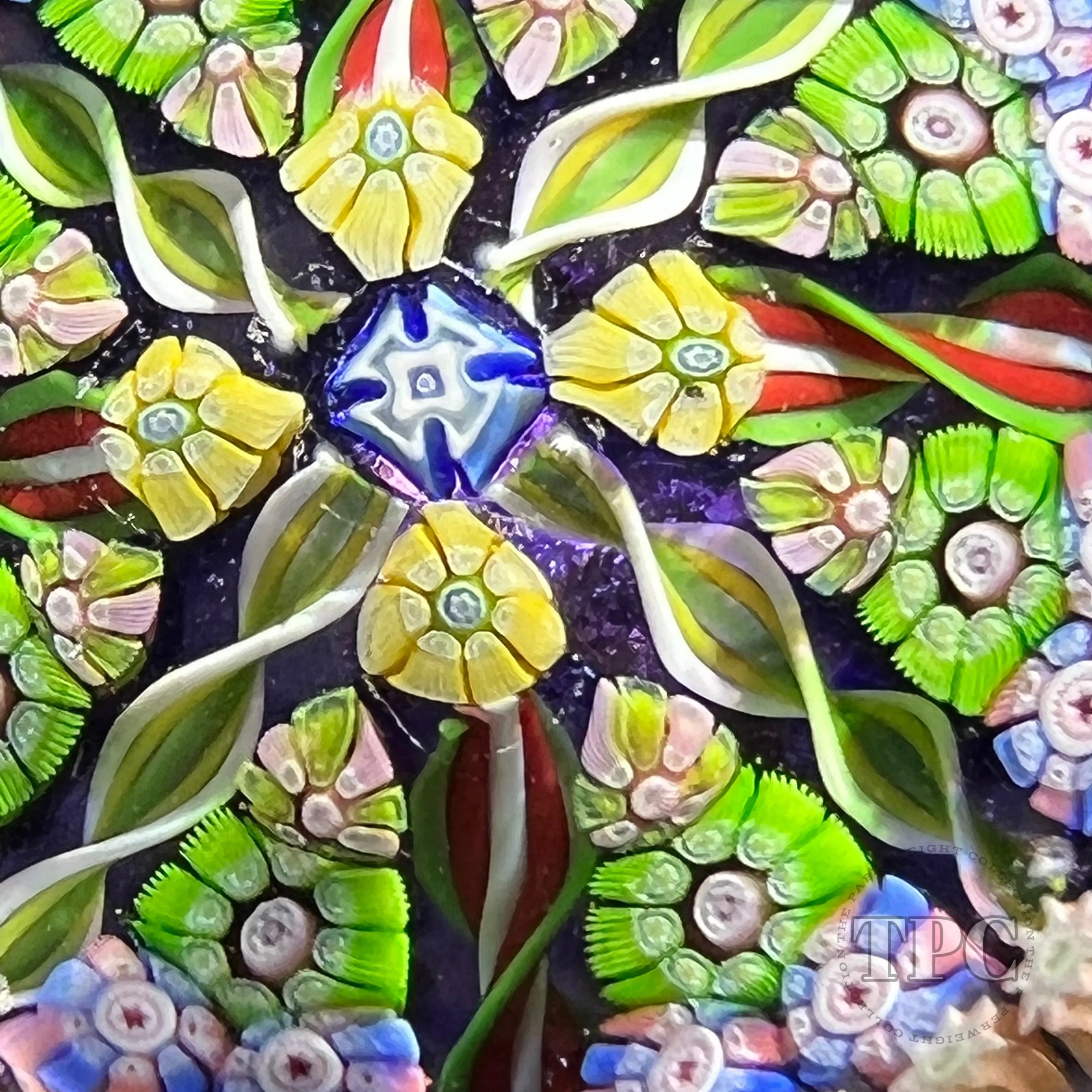 Perthshire Paperweights 1988 PP63 Paneled Complex Millefiori Glass Art Paperweight