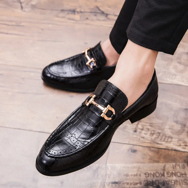 Pointed Toe Mens Dress Shoes PU Leather Luxury Wedding Shoes Floral Print Men Flats Office wedding party Formal Shoes
