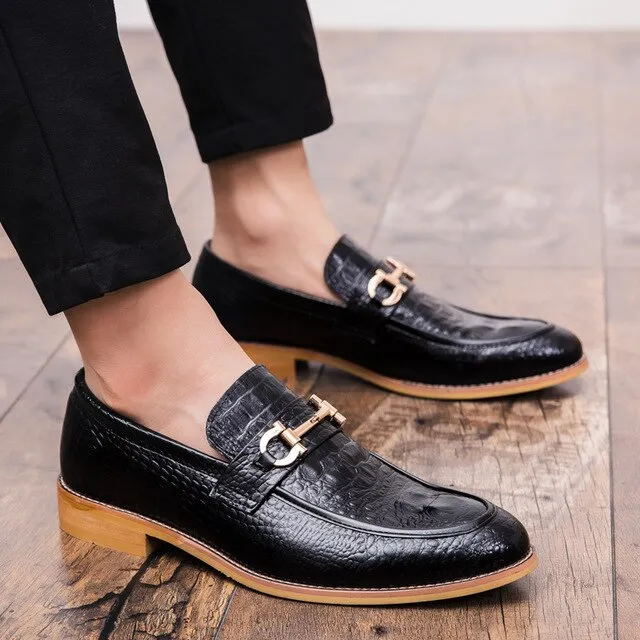 Pointed Toe Mens Dress Shoes PU Leather Luxury Wedding Shoes Floral Print Men Flats Office wedding party Formal Shoes