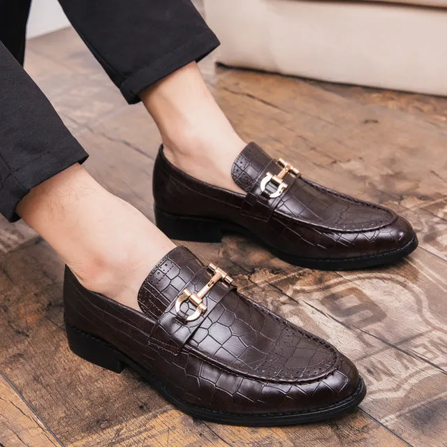 Pointed Toe Mens Dress Shoes PU Leather Luxury Wedding Shoes Floral Print Men Flats Office wedding party Formal Shoes