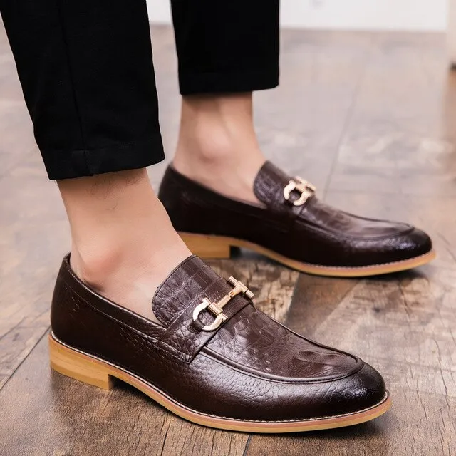 Pointed Toe Mens Dress Shoes PU Leather Luxury Wedding Shoes Floral Print Men Flats Office wedding party Formal Shoes