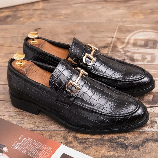 Pointed Toe Mens Dress Shoes PU Leather Luxury Wedding Shoes Floral Print Men Flats Office wedding party Formal Shoes