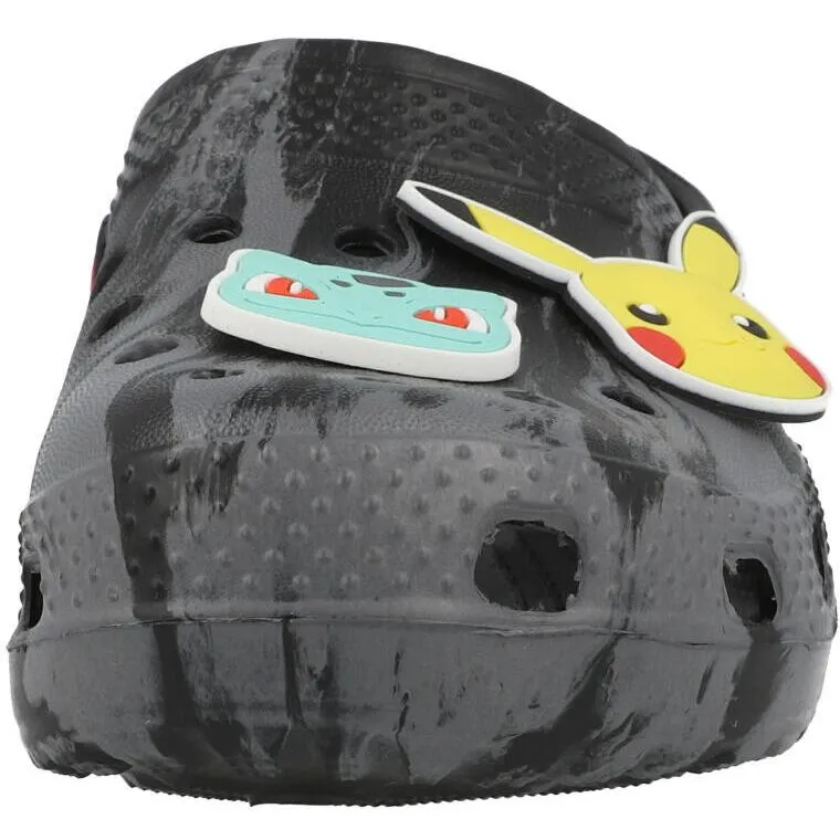 Pokémon Sebou Kids Clogs Black and Grey with 3D Badges