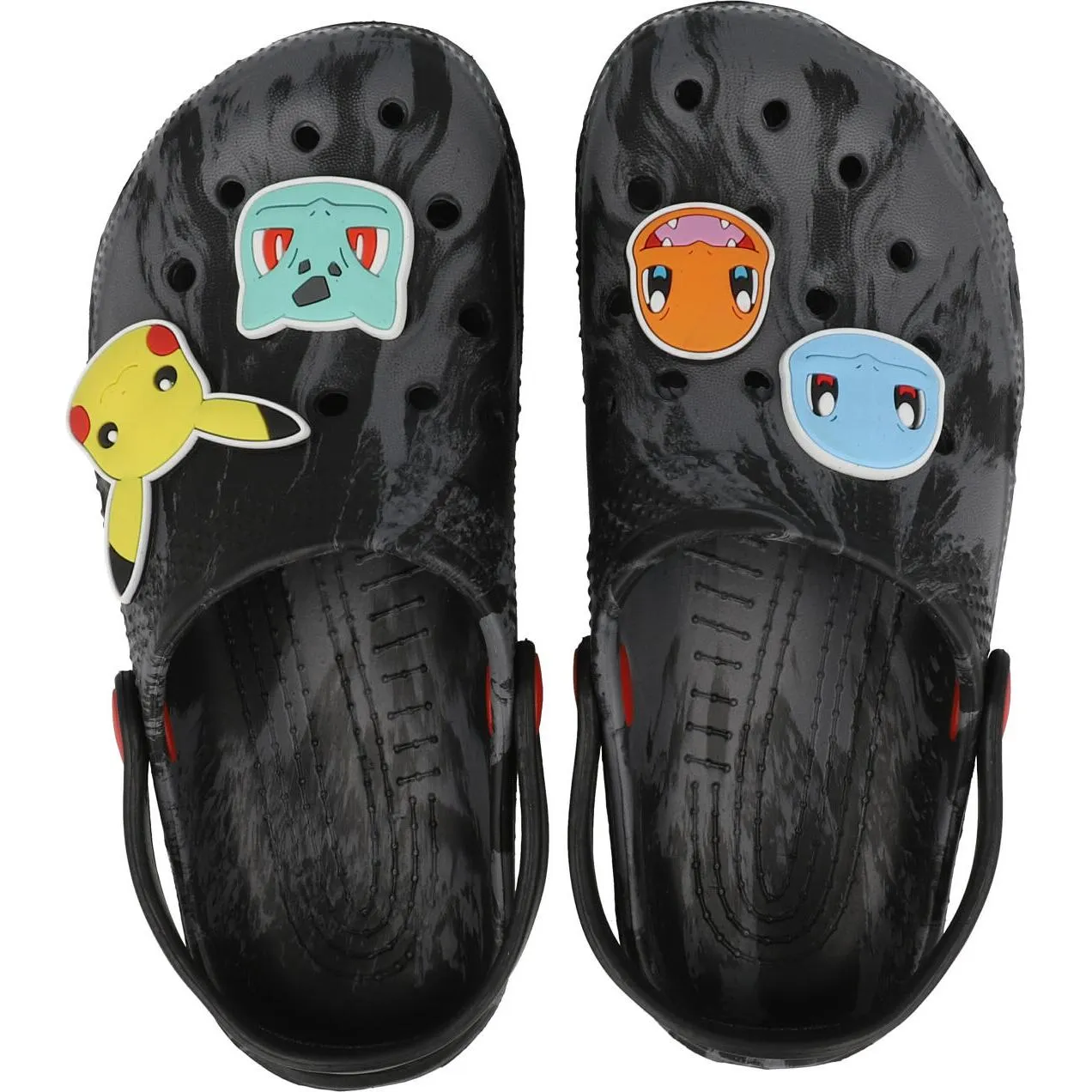Pokémon Sebou Kids Clogs Black and Grey with 3D Badges