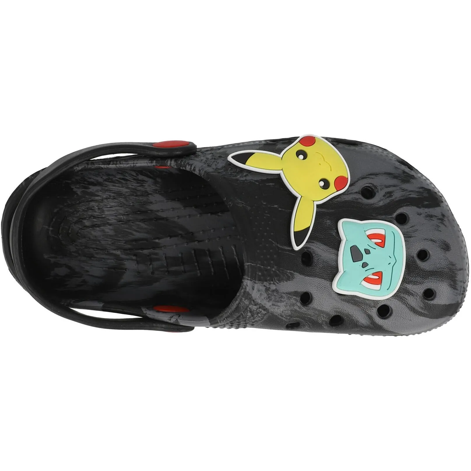 Pokémon Sebou Kids Clogs Black and Grey with 3D Badges