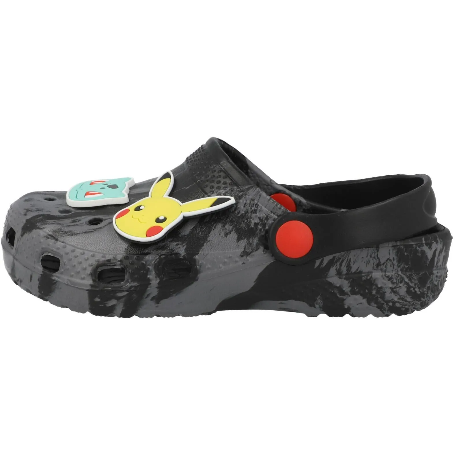 Pokémon Sebou Kids Clogs Black and Grey with 3D Badges