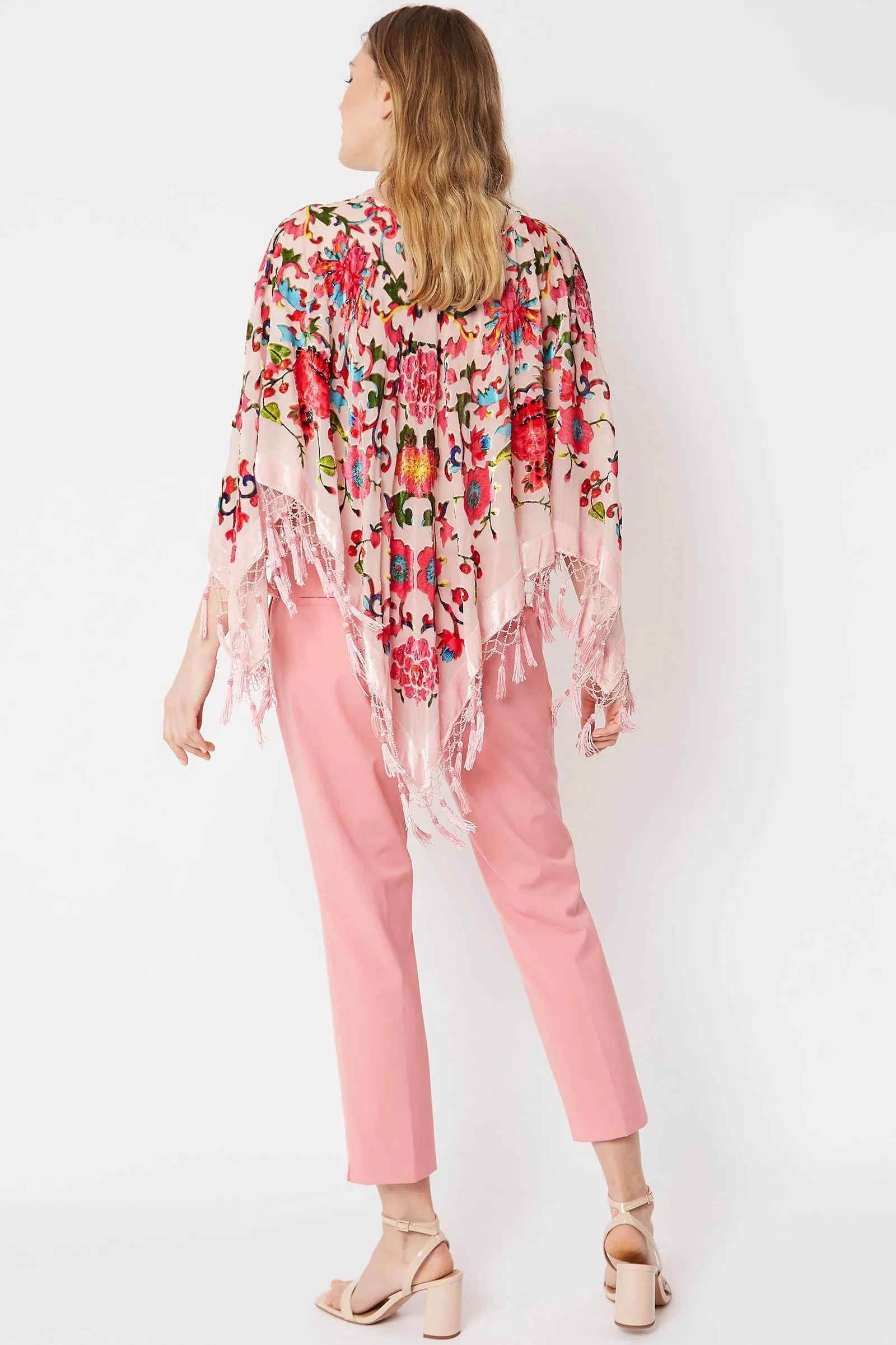 Poncho Hand Beaded Silk