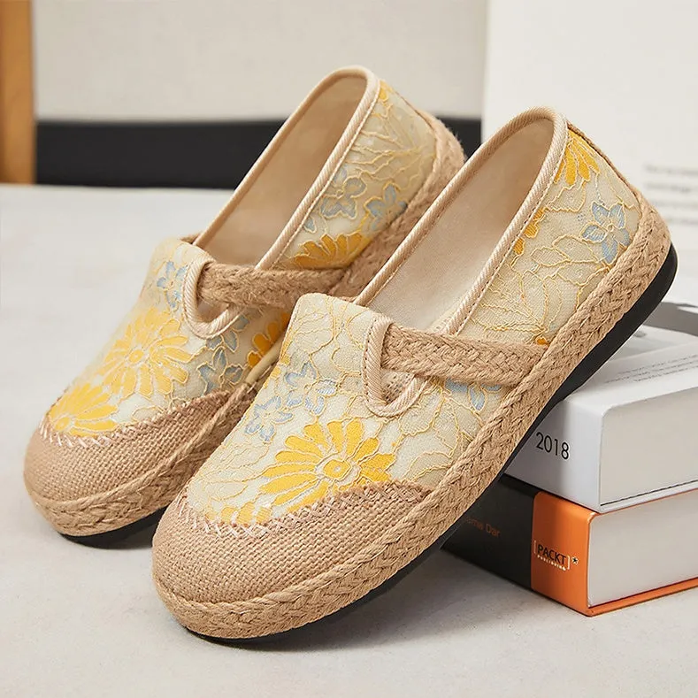 Retro Soft Casual Espadrilles with Quick-drying and Non-slip Outsole