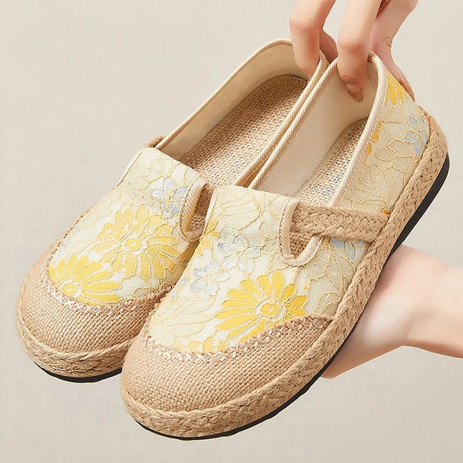 Retro Soft Casual Espadrilles with Quick-drying and Non-slip Outsole