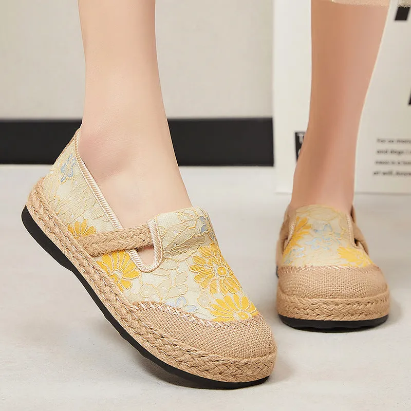 Retro Soft Casual Espadrilles with Quick-drying and Non-slip Outsole