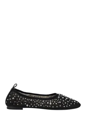 Rhinestone-Embellished Crystal Ballet Flats