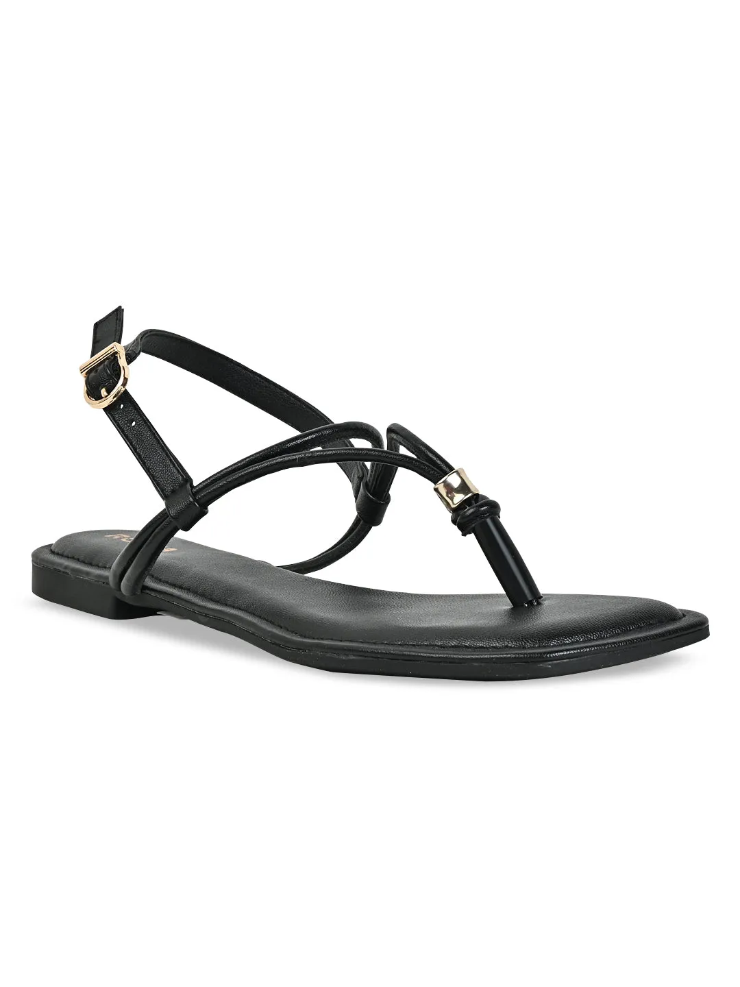 Rocia By Regal Black Women Casual Flat Sandals