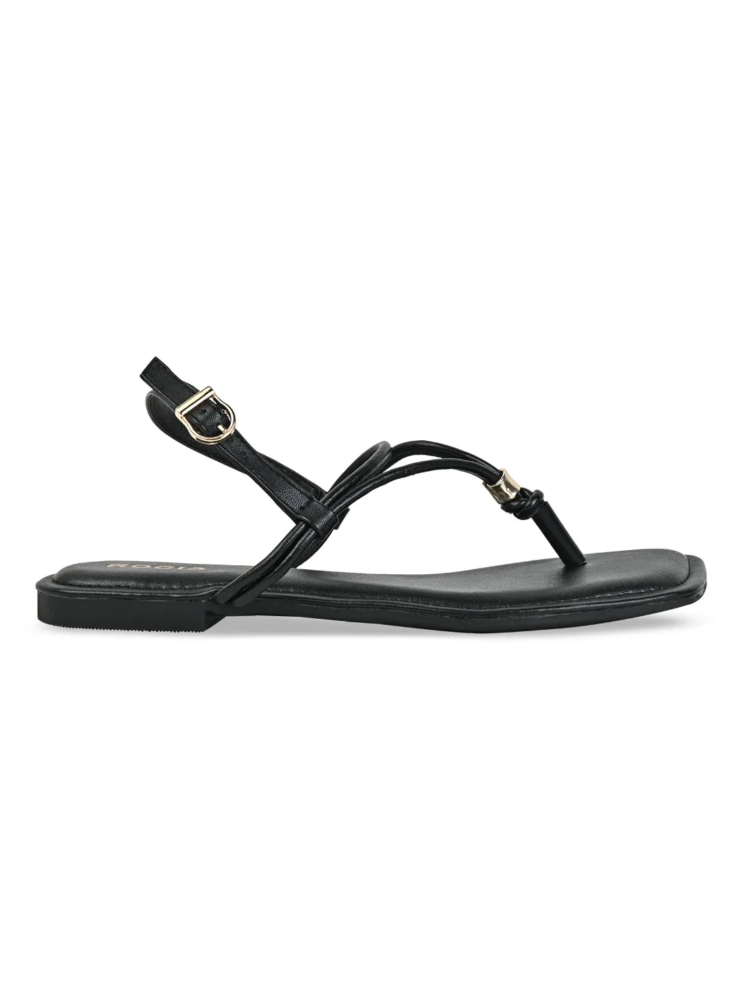 Rocia By Regal Black Women Casual Flat Sandals
