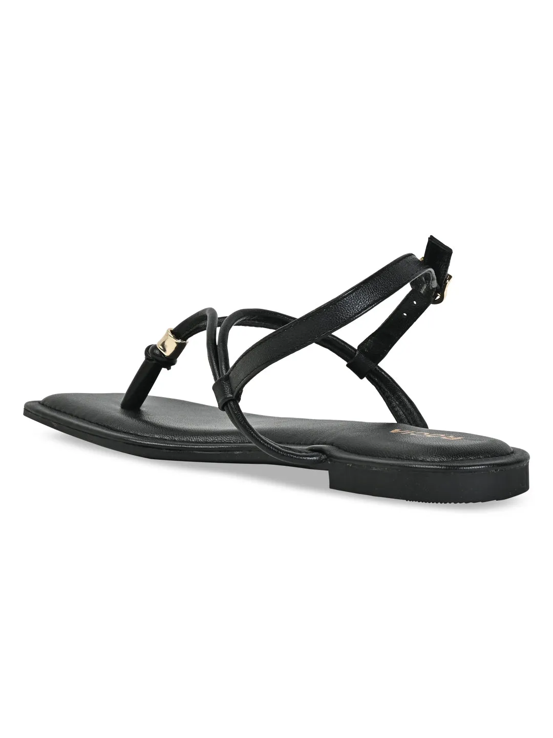 Rocia By Regal Black Women Casual Flat Sandals