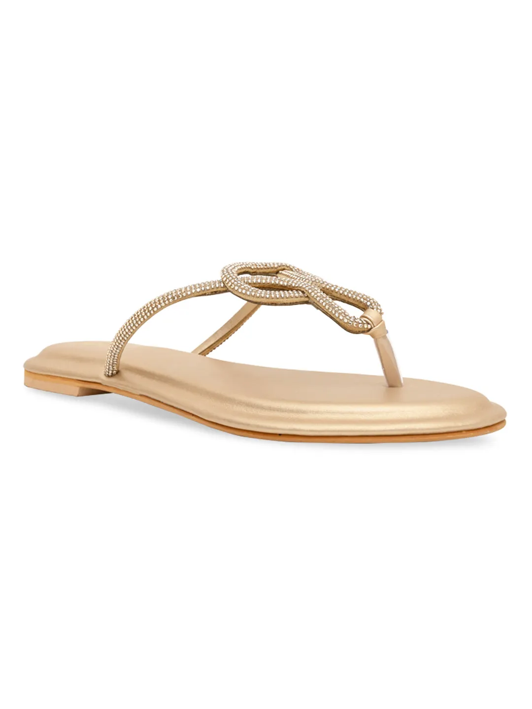 Rocia By Regal Gold Women Classy Diamond Flats